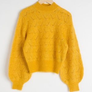 & other stories Yellow Eyelet Sweater